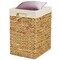 Handmade Rectangular Water Hyacinth Wicker Laundry Hamper with Lid Natural